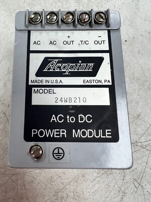   ACOPIAN AC TO DC POWER MODULE 85-180 VAC IN 24 VDC OUT 2.1 AMP 24WB210