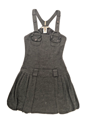 Y2k woolen mini pinafore dungaree dress grunge style Wednesday Addams size  S | eBay