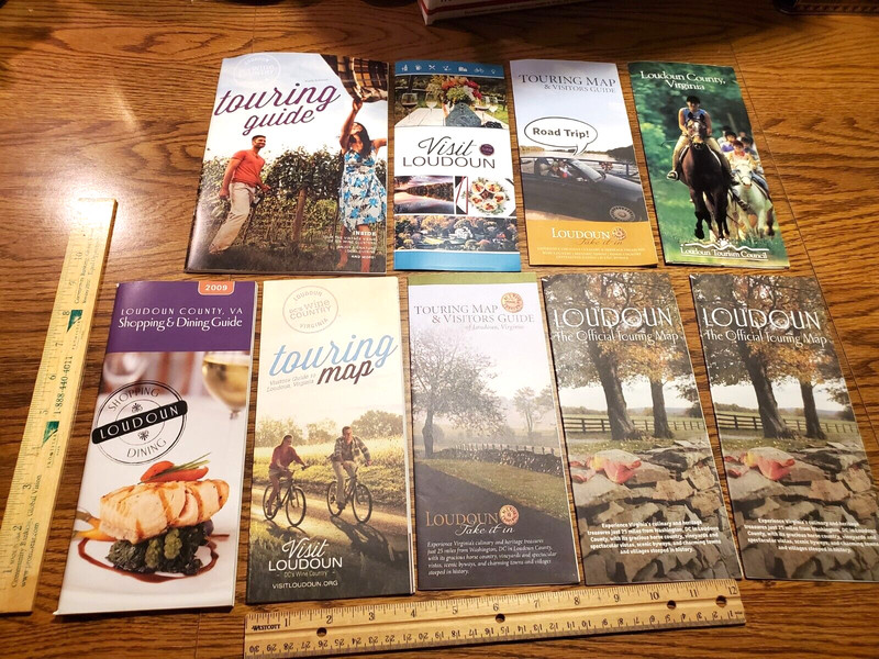 LOT of 9 Loudoun VIRGINIA Travel Brochures, Pamphlets, Guides, Touring MAPS L@@K
