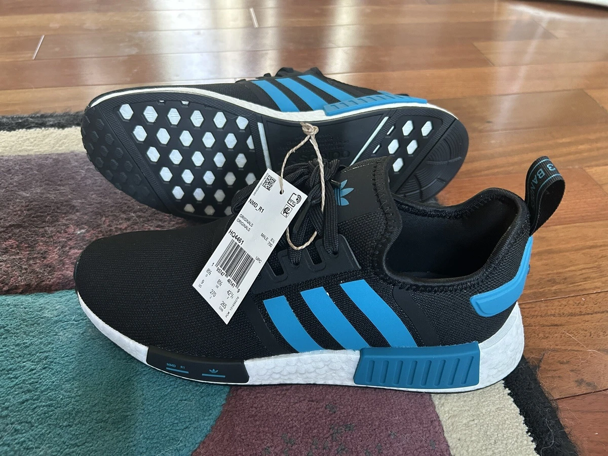 Ballade Uskyld Karriere Adidas NMD R1 Black Blue Athletic Sneakers Shoes HQ4461 US Mens Size 9 |  eBay