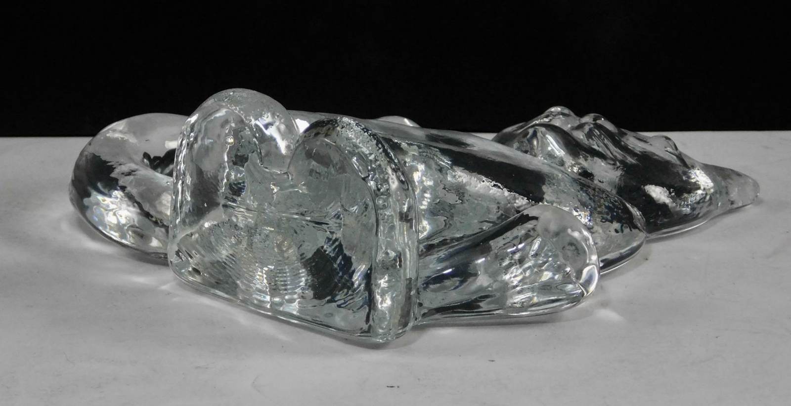 Kosta Boda Bertil Vallien Cast Glass CAT   ZOO LINE Series Paperweight Sculpture