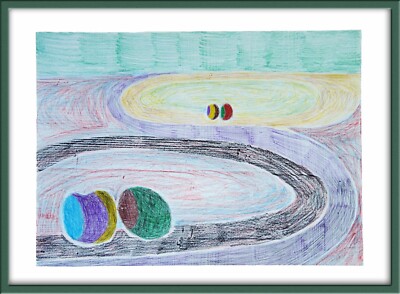''Presence of the things - Erneut Ansehen'' / Gerahmte Zeichnung / Framed Drawing
