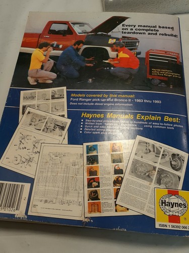 Ford Ranger and Bronco II 1983 -1992 haynes repair manual - Bild 6 von 6