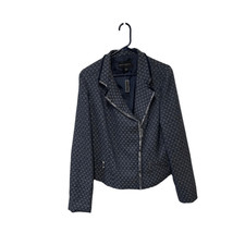 Metaphor Size Extra Large (xl) Navy And Cream Blazer With Side Zip Nwt