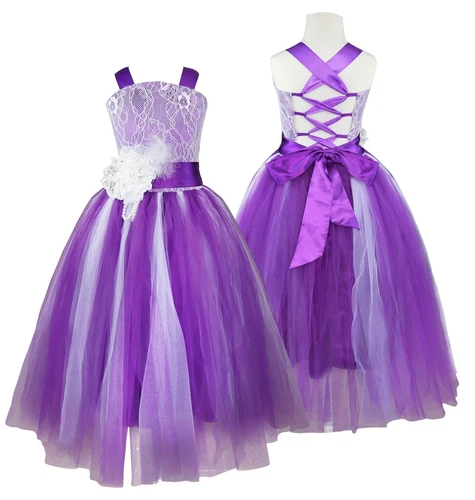 Flower Girl Dress Pageant Wedding Bridesmaid Formal Kids Party Princess Dresses - Picture 58 of 83
