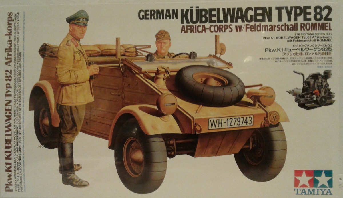 Tamiya 1/16 scale kit 36202, German Kubelwagen Type 82