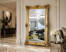 90-Inch Hand-Painted Floor Mirror with Wood Frame