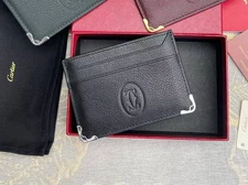 2025 Cartier Must de Cartier Black Calfskin Card Holder - Luxury Leather Wallet