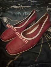 Van Dal Barbados II RED White Wedge Heel Slip On Pumps Shoes NEW Size 7
