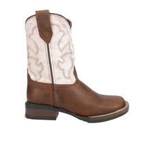 Roper Monterey Square Toe Cowboy Toddler Girls Brown, White Casual Boots 09-018