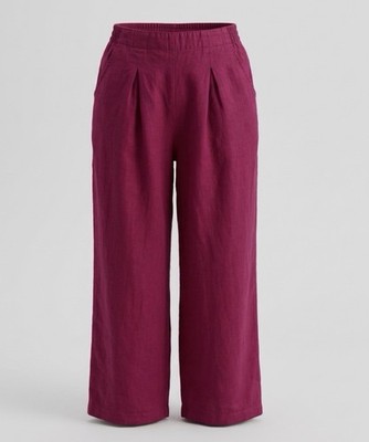 Masai Women s Medium 100% Linen Wide Leg Pants Fuchsia Flowy Boho Casual