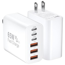 65W Multi Port USB C Fast Charger Block Phone Charging Station Wall Adapter
