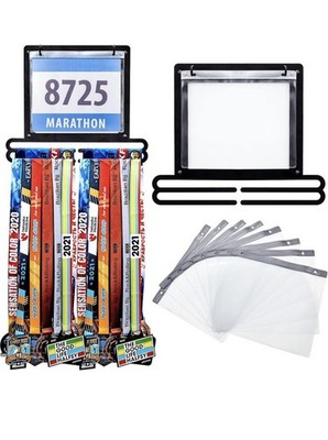 Race Medal and Bib Display Medal Hanger Running Bib Holder Wall Mounted Hanging