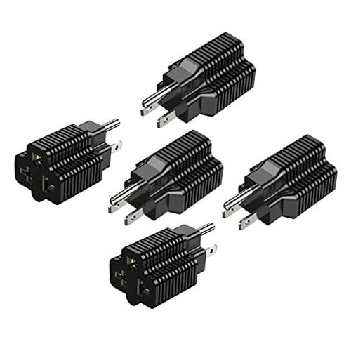 HQRP 2-Pack Plug Adapter | Converts 15-Amp Plug To 20-Amp T-Blade (NEMA 5-15P To 5-15R/5-20R) ETL Listed