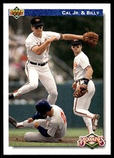Cal Jr. & Billy 1992 Upper Deck #82 Baltimore Orioles FREE SHIP AutographDen