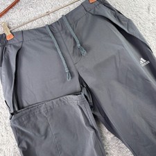 Adidas Women's M Climalite Gray Athletic Track Pants Drawstring Hiking Jogging