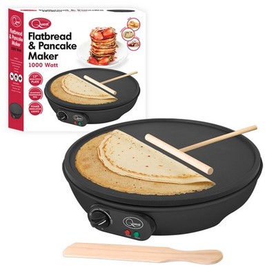 12 Zoll Elektrische Fladenbrot Pfannkuchen Krepp Maschine Große Antihaft Platte 1000 W Neu
