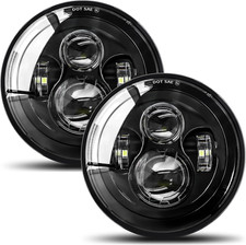 2007-15 Jeep Wrangler JK 1997-06 TJ 1976-86 CJ-7 7" LED Headlights Compatible