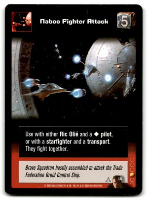 Star Wars Young Jedi Duel of the Fates CCG #18 Naboo Fighter Attack
