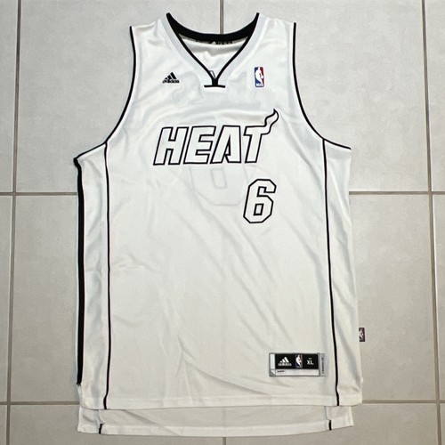 adidas NBA Miami Heat LeBron James #6 White Jersey Men’s XL Officially Licensed