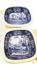 VILLEROY & BOCH, "Rusticana blau", ZWEI Schüsseln, 20,5 x 20,5 cm und 23 x 23 cm