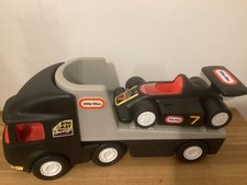 Little Tikes Large Car Transporter Truck with Little Tikes Racing Car Vintage