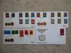 GUERNSEY - 1979 COINS DEFINITIVE SET COMPLETE TO £5 ON 4 FIRST DAY COVERS