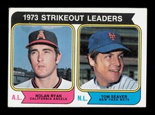1974 Topps #207 1973 Strikeout Leaders (Nolan Ryan / Tom Seaver) EX