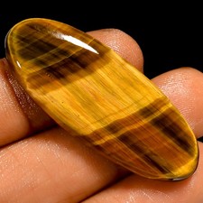 100 Natural Tiger Eye Oval Cabochon Loose Gemstone 32 Ct. 41X16X5 mm UG-3005
