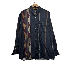 Vintage Lone Roo Roper Aztec Shirt Men's XL Rodeo Western Cowboy Made in USA