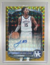 Jaland Lowe 2025 Bowman Chrome #CPA-JL Gold Geometric Refractor Auto 1st RC 3/50