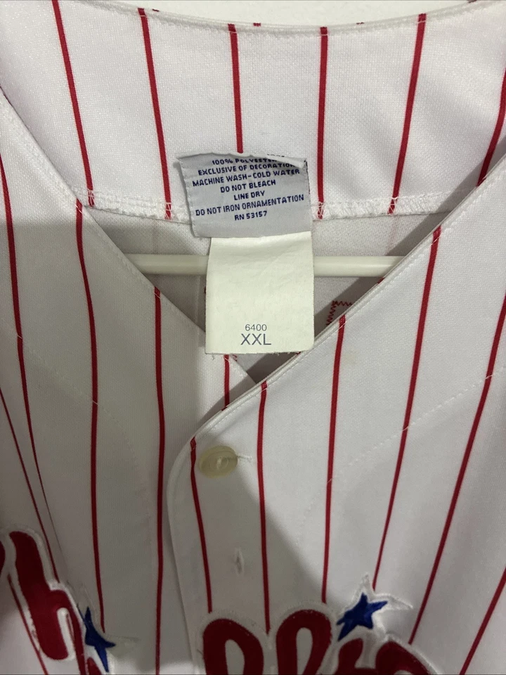 Philadelphia Phillies Jimmy Rollins vintage Majestic Rookie Yr Baseball Jersey - Image 2 of 3