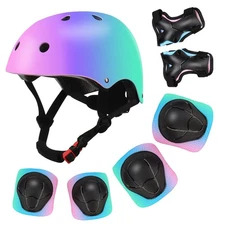 Kids Helmet & Pads Set, Adjustable, Multi-Sport Safety Gear for Boys & Girls ...