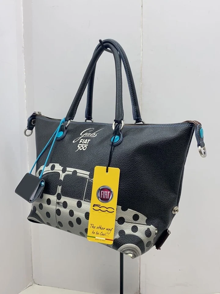 Gabs Fiat Tote Bag 3-Way Convertible Pvc Black/Blue Designer Handbag Shoulder - Image 2 of 4