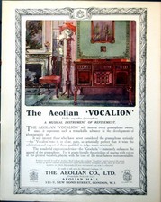 Antique Old Print Aeolian Vocalion Unlike Any Other Gramophone Graduola 1918