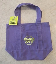 🎃Rare Limited Trader Joe's Mini Halloween Purple Canvas Tote Bag - SHIPS TODAY 