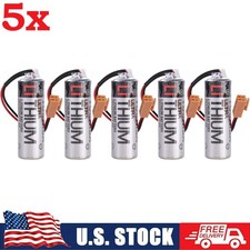 5 Pcs Toshiba ER17500V 3.6V PLC Battery, Digital Control Battery Brown Plug