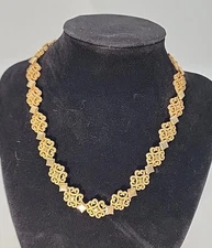 Vintage Avon Celli Gold Plated Filigree Collar Style 16" Necklace