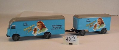 Wiking 1/87 Nr. WeMo MB Mercedes Benz LP 312 Hängerzug Koffer Krombacher #7912