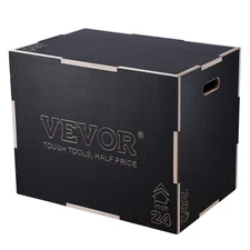 VEVOR 30/24/20 Inch 3 in 1 Plyometric Jump Box Fitness Exercise Plyo Box Wooden
