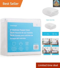 Breathable Zippered Cover for Full Mattress Topper   Soft and Stain-Resistant