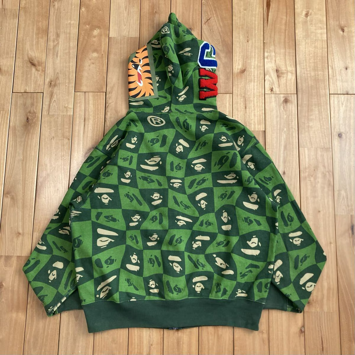 BAPE FACE Logo Distortion Shark Full Zip Hoodie A Bathing Ape Size