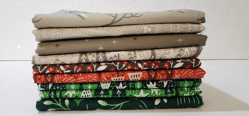 Christmas Quilting Cotton Fabric 1/2 yd. Bundle, Northern Light, 9 Pieces - Image 2 of 4