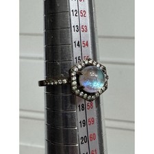 Copper Silver Moonstone Fashion Ring Jewelry Size 7.75