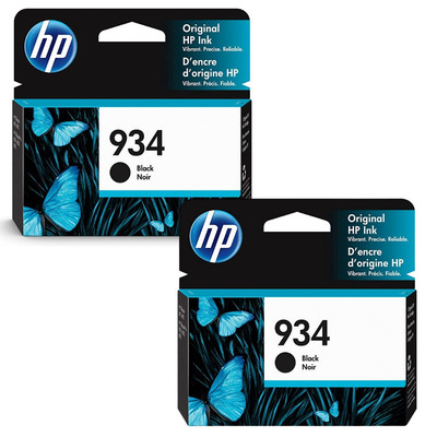 New Genuine HP 934 Black OfficeJet Ink Cartridge Exp. 05/2024 - 2 Pack