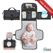 PORTABLE BABY DIAPER CHANGING PAD WITH WIPES POCKET AND TRAVEL BAG