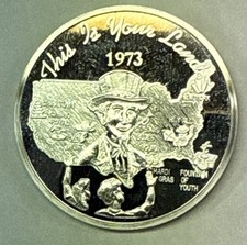 1973 Krewe of HYACINTHIANS Houma LA 1 Ounce .999 FINE SILVER Mardi Gras Doubloon 100.87 per troy oz
