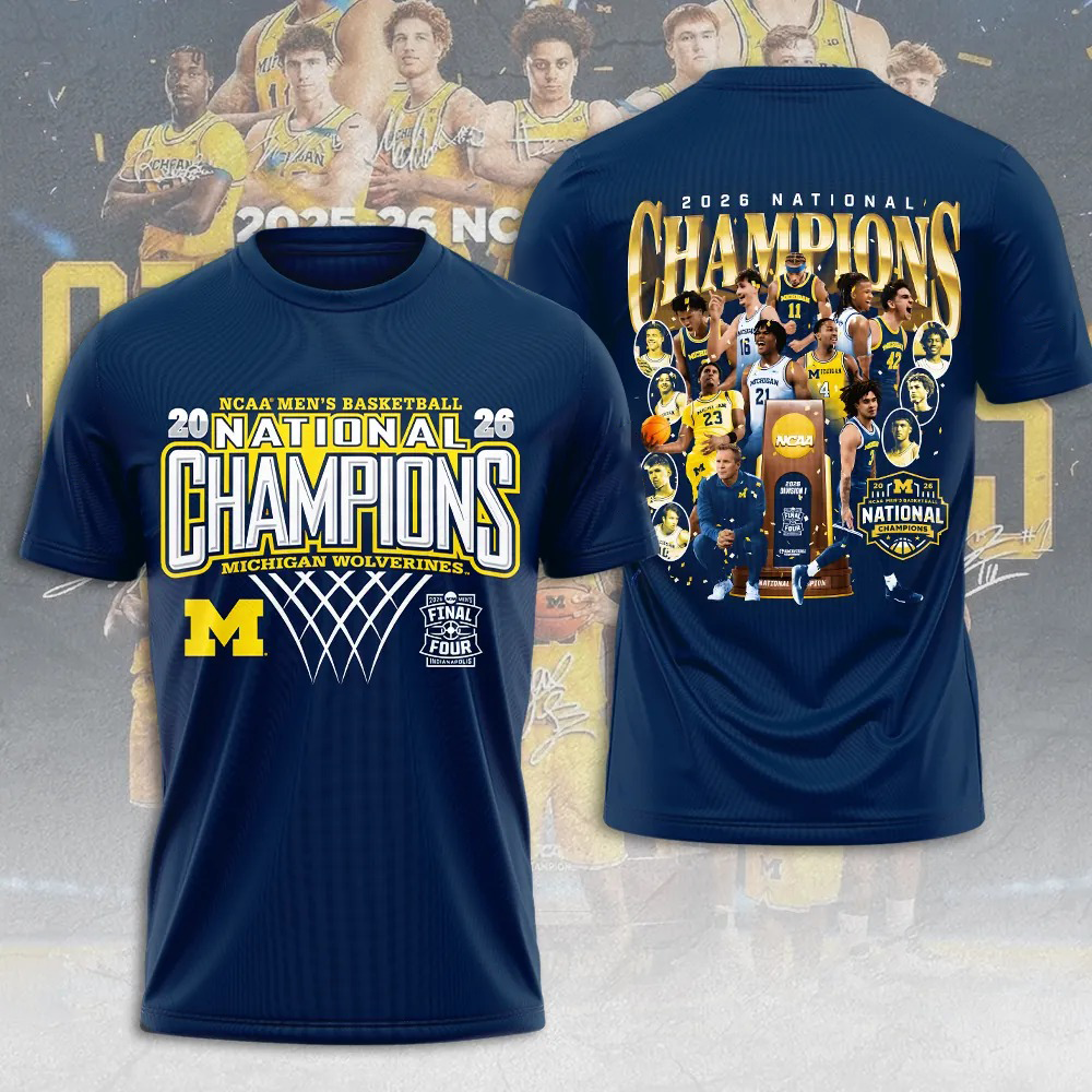 Michigan Wolverines 2026 NCAA Basketball Champions Double Sided
