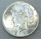 1923 Peace Silver Dollar BU Frosty White Luster in saflip #V305