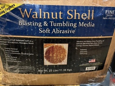 25 lbs Fine 24 Grit Walnut Shell Blasting / Tumbling Media-Clean - 92155 Soft